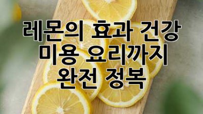 레몬의 효과: 건강, 미용, 요리까지 완전 정복!